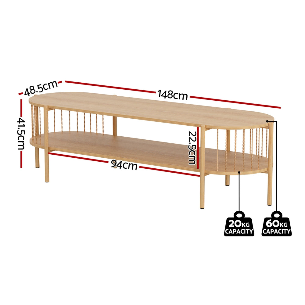 Artiss 148cm TV Entertainment Unit Pine