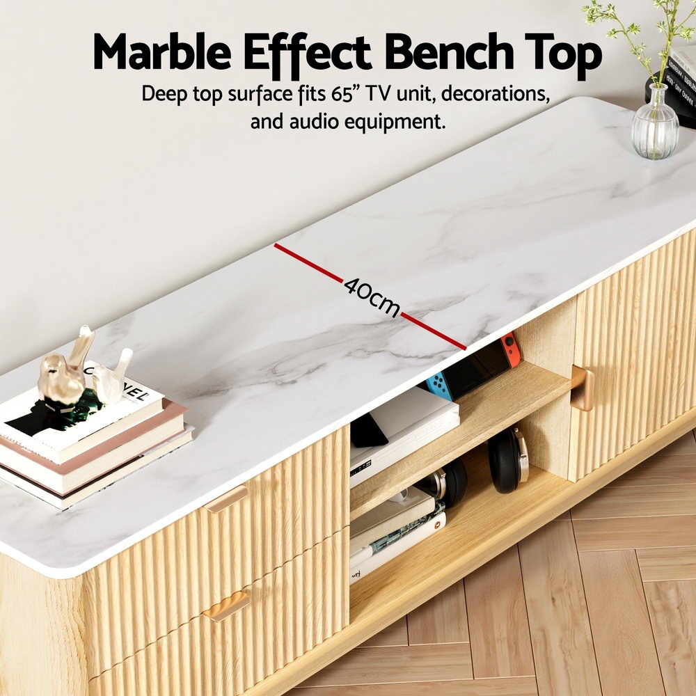 Artiss 150cm Entertainment Unit TV Stand Pine Storage Drawers