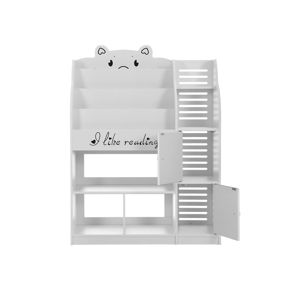 Keezi Kids Bookshelf 4 Tiers Toy Organiser White