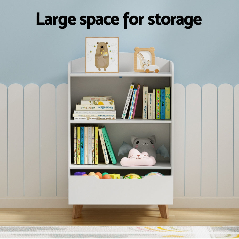 Keezi 3-Tier Kids Bookshelf Storage Organiser White