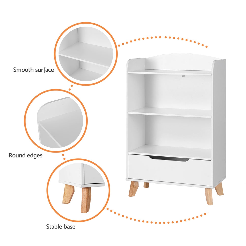 Keezi Kids Bookshelf 3 Tier Bookcase with Drawer