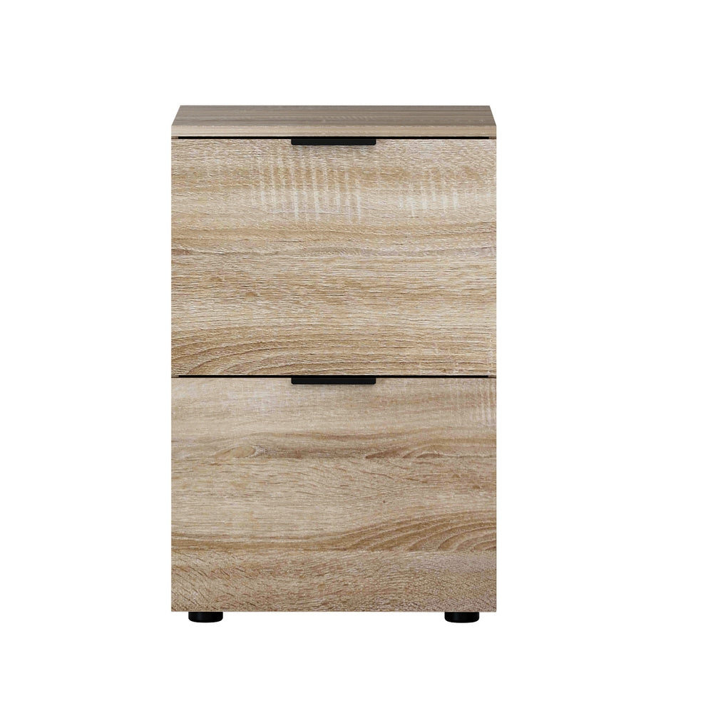 Artiss Oak 2-Drawer Filing Cabinet Office Organiser