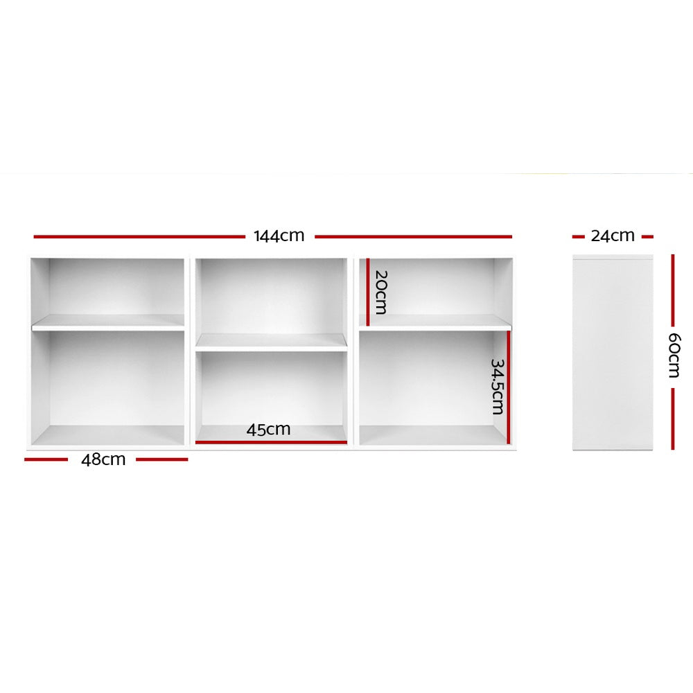 VENA 3-Piece Cube Bookshelf Adjustable White