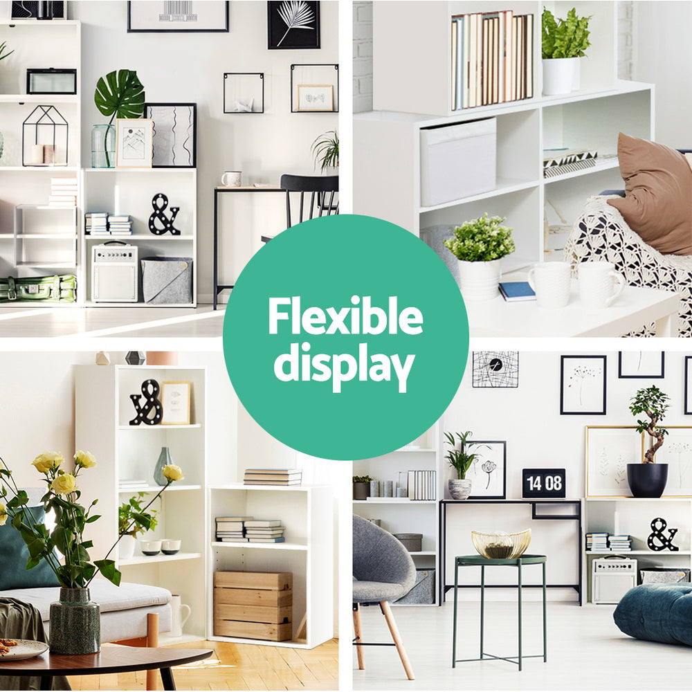 VENA 3-Piece Cube Bookshelf Adjustable White