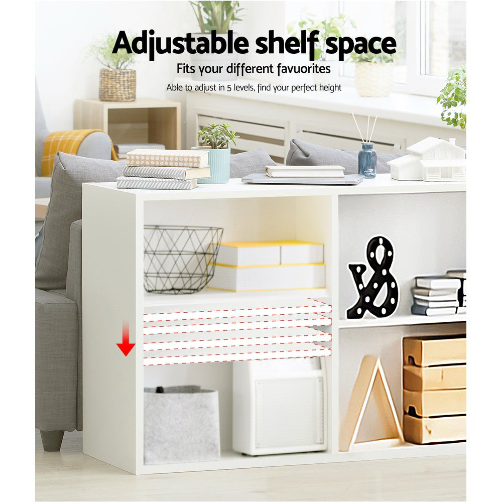 VENA 3-Piece Cube Bookshelf Adjustable White