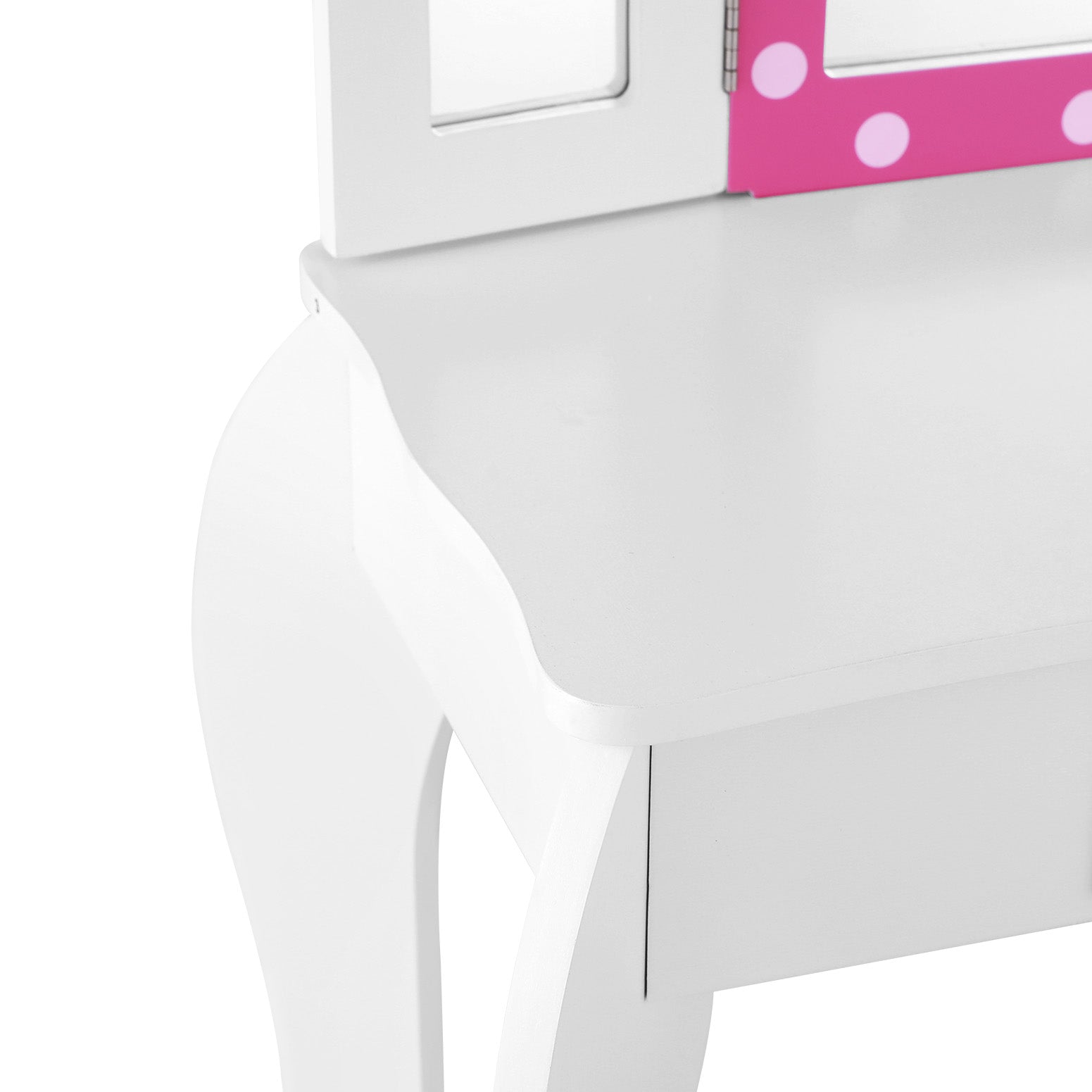 Kids 3-Mirror Dressing Table Set, MDF, Pink - Keezi