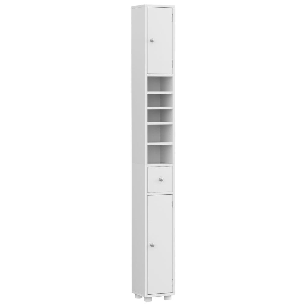 Artiss 180cm Tall Slim Bathroom Storage Cabinet White