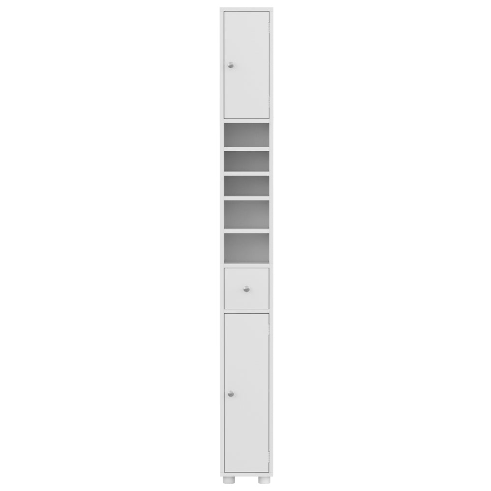 Artiss 180cm Tall Slim Bathroom Storage Cabinet White