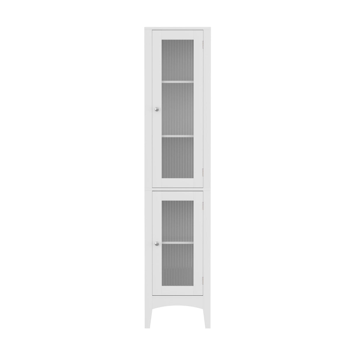 Artiss 2 Piece Bathroom Storage Cabinet 160cm Tall Glass Door White