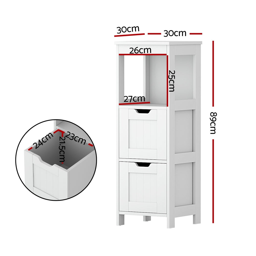 Artiss 89cm Floor Standing Storage Cabinet White