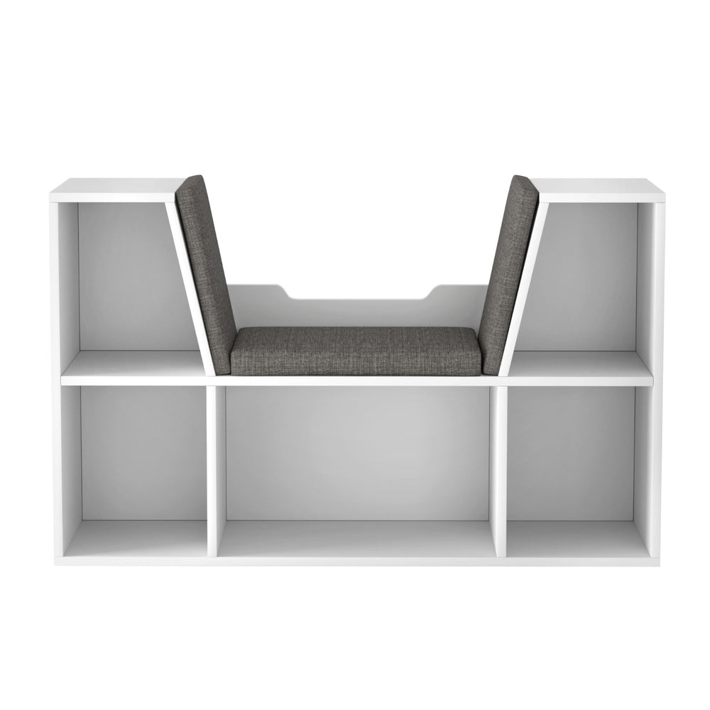 Keezi Kids Bookcase Storage Cabinet with Seat White
