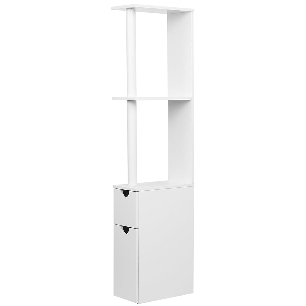 Contemporary 118cm Bathroom Storage Cabinet Freestanding White
