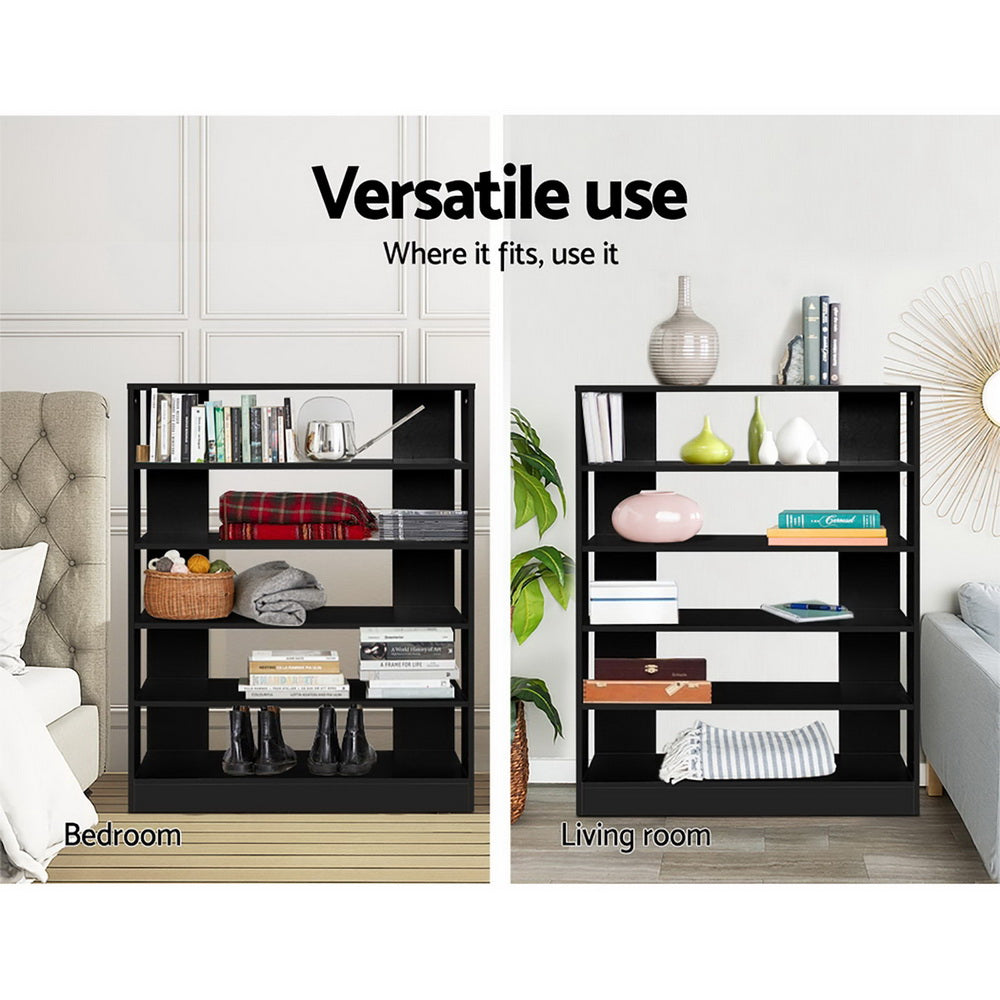 Artiss 6-Tier Shoe Rack Cabinet Black 30-Pair Storage
