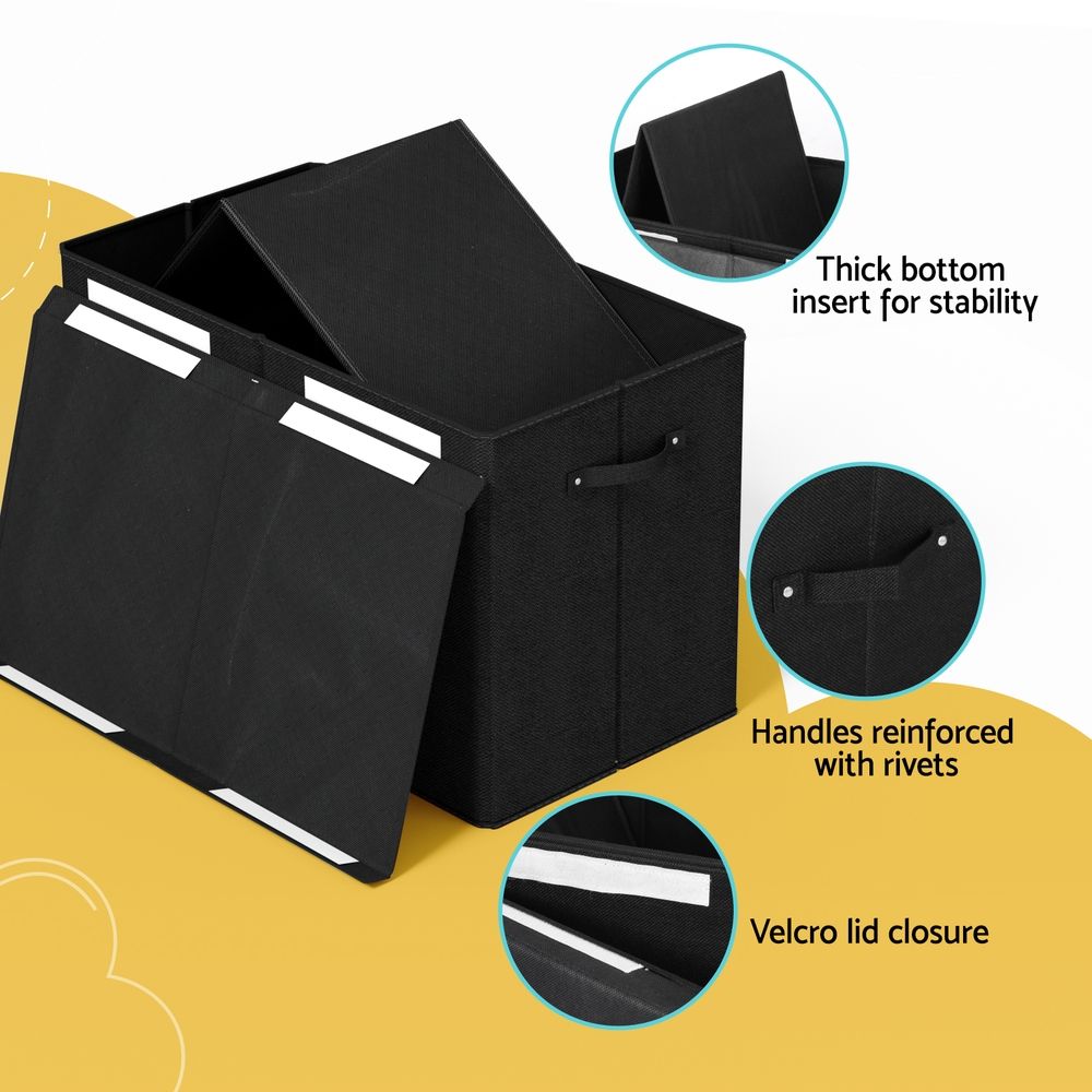 Keezi Large Toy Box Chest with Flip-Top Lid Foldable Storage Organiser