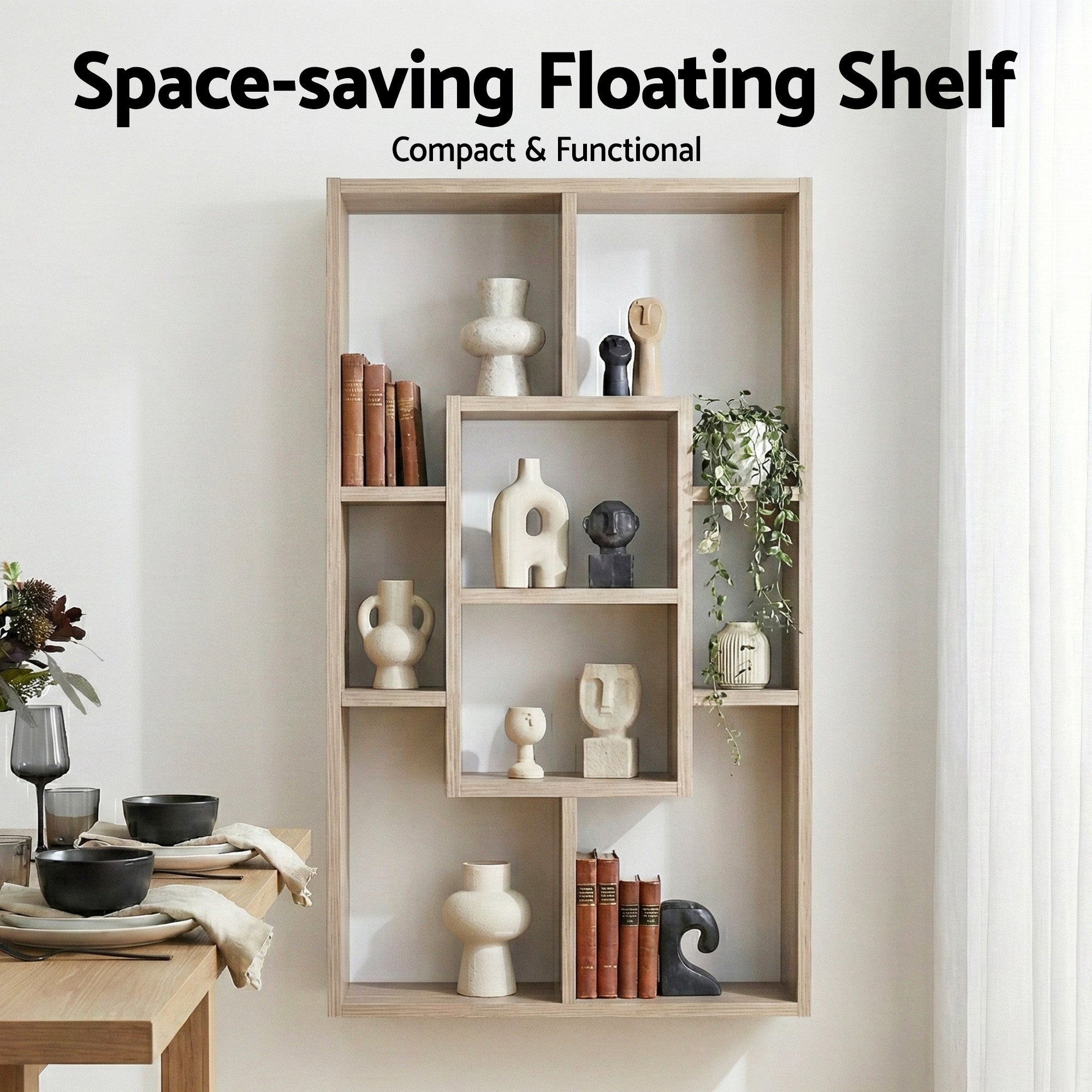 Artiss Floating Wall Shelves Bookshelf Wood