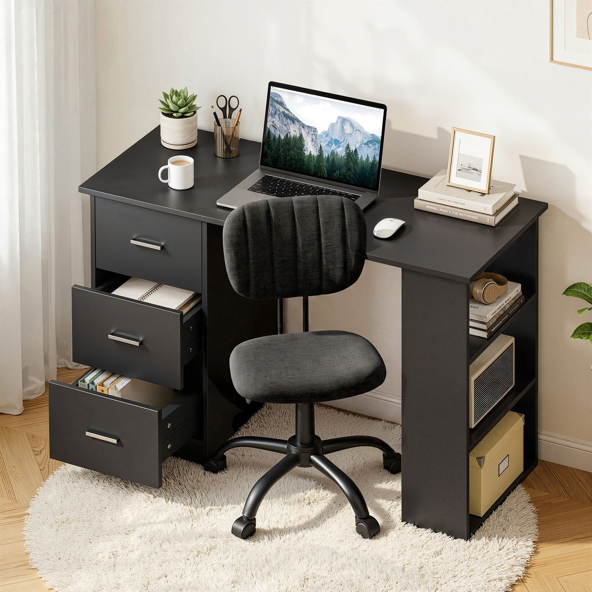 Artiss 120cm Office Desk and Chair Set with 3 Drawers