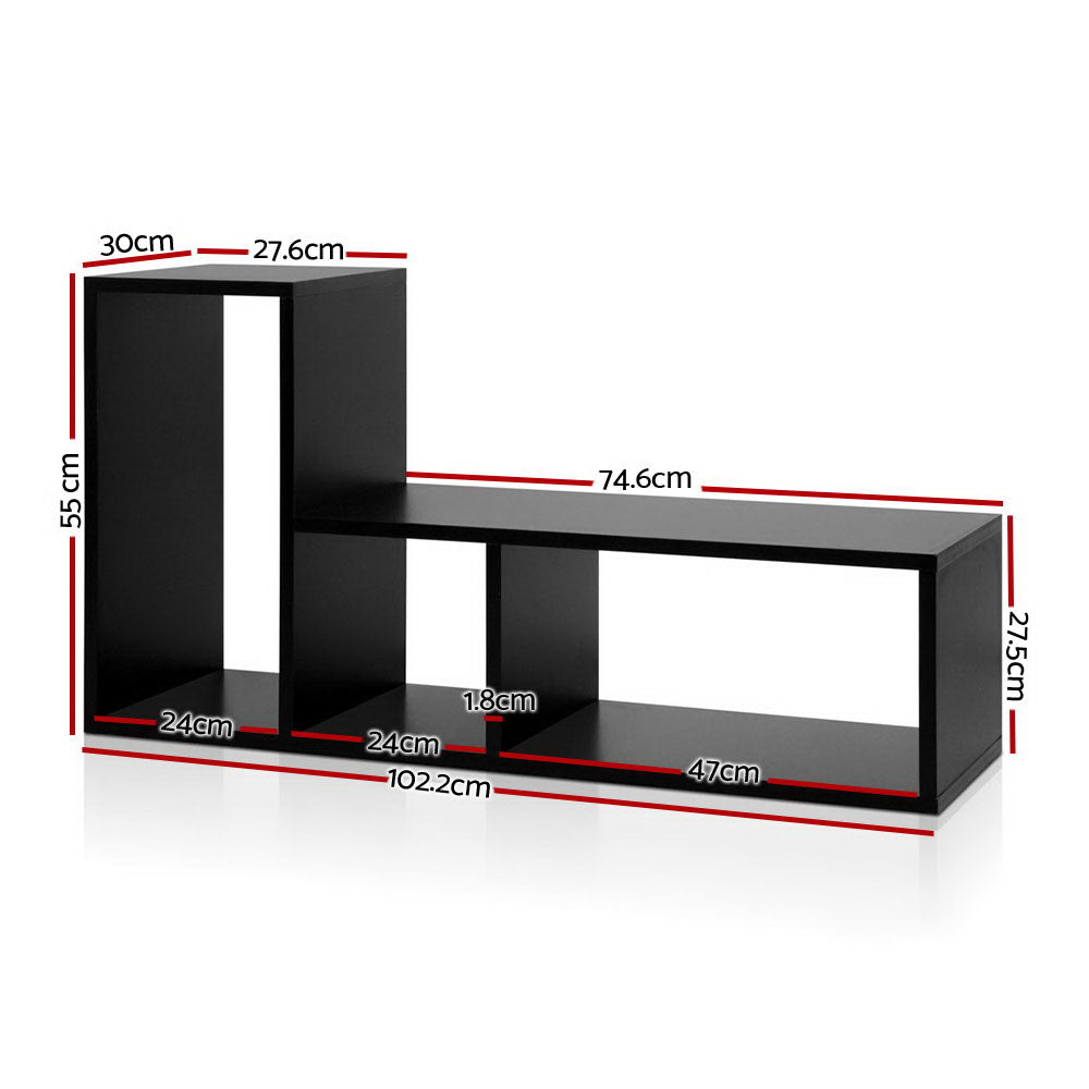 L-Shape DIY Bookshelf Black