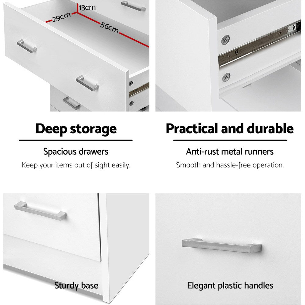 ANDES 4-Drawer Tallboy Chest White