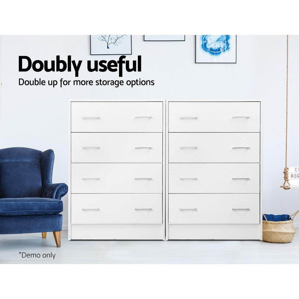 ANDES 4-Drawer Tallboy Chest White