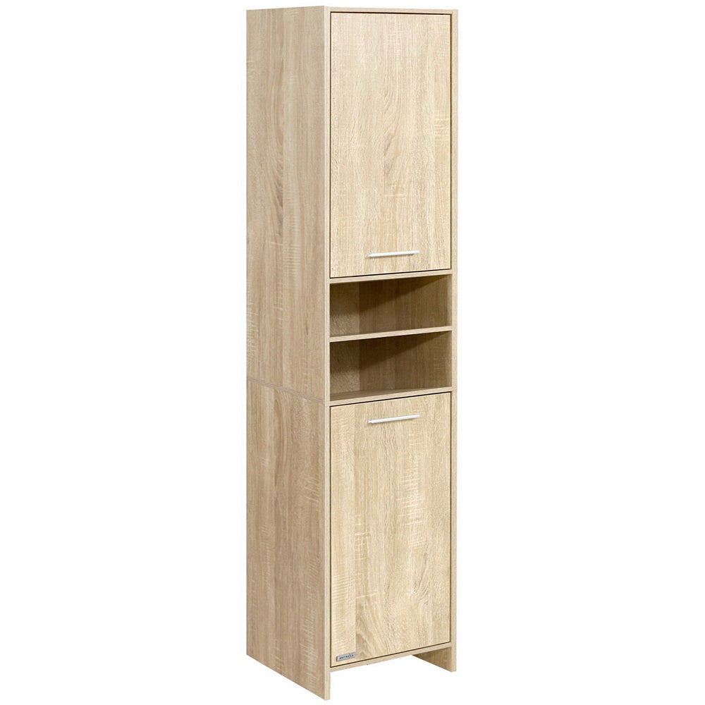 Tall Oak Bathroom Cabinet 185cm Wooden Storage
