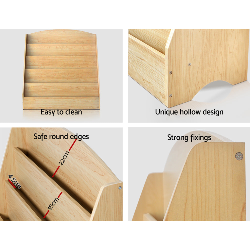 Keezi 5-Tier Kids Bookshelf Organiser Wooden