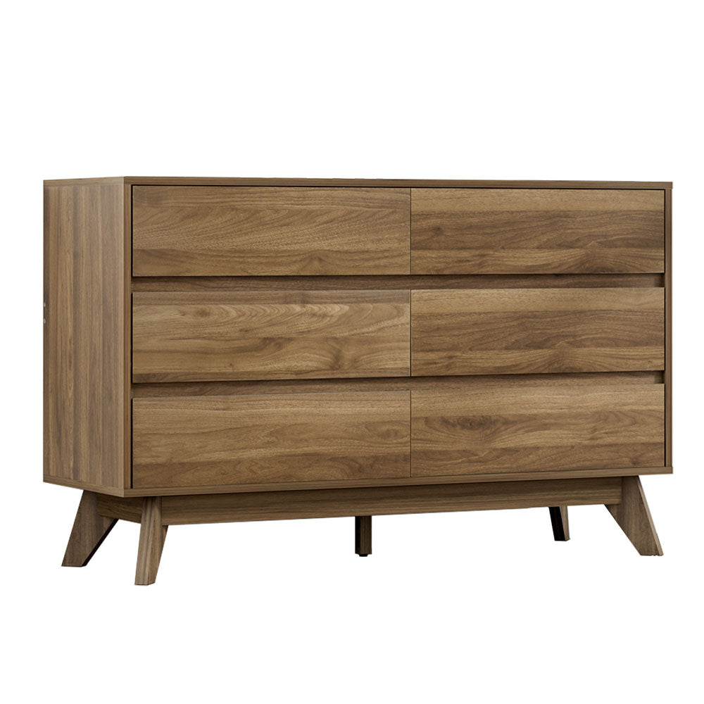 XAVI 6-Drawer Chest Walnut
