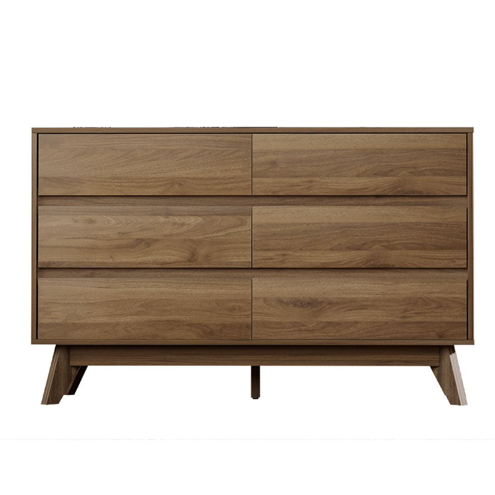 XAVI 6-Drawer Chest Walnut