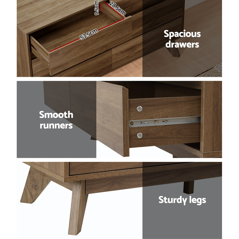 XAVI 6-Drawer Chest Walnut
