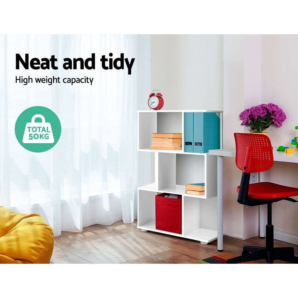 NINA 3-Tier Zig Zag Bookshelf White