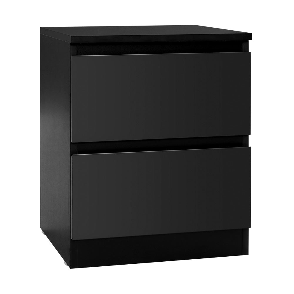 Pepe 2-Drawer Bedside Table Black