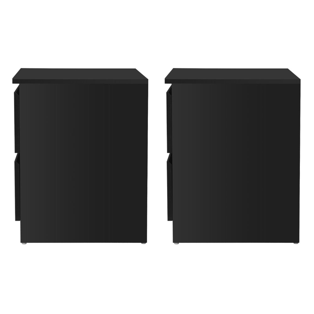 Pepe Black Bedside Tables 2-Drawer Set