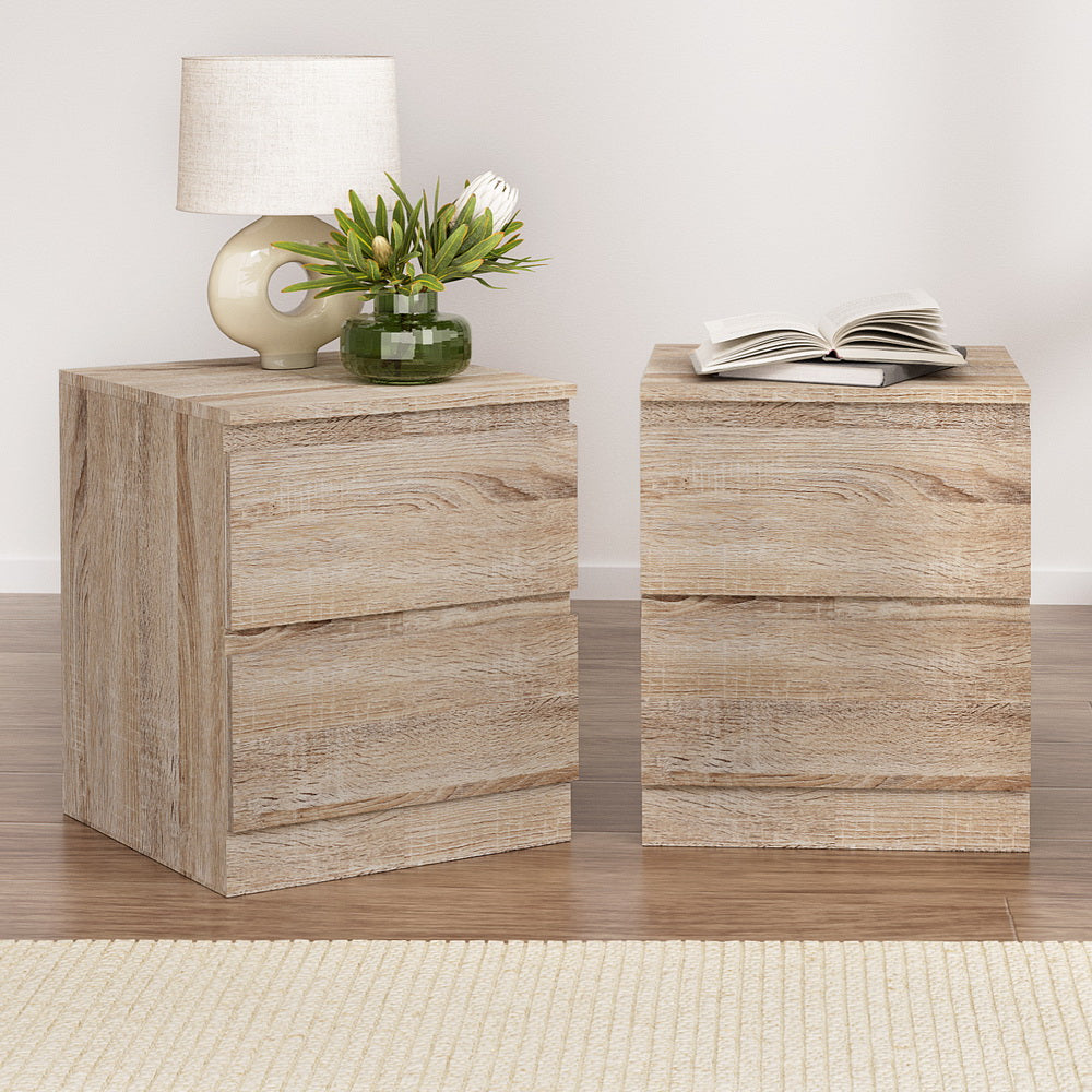 PEPE Oak Bedside Tables 2-Drawer Set