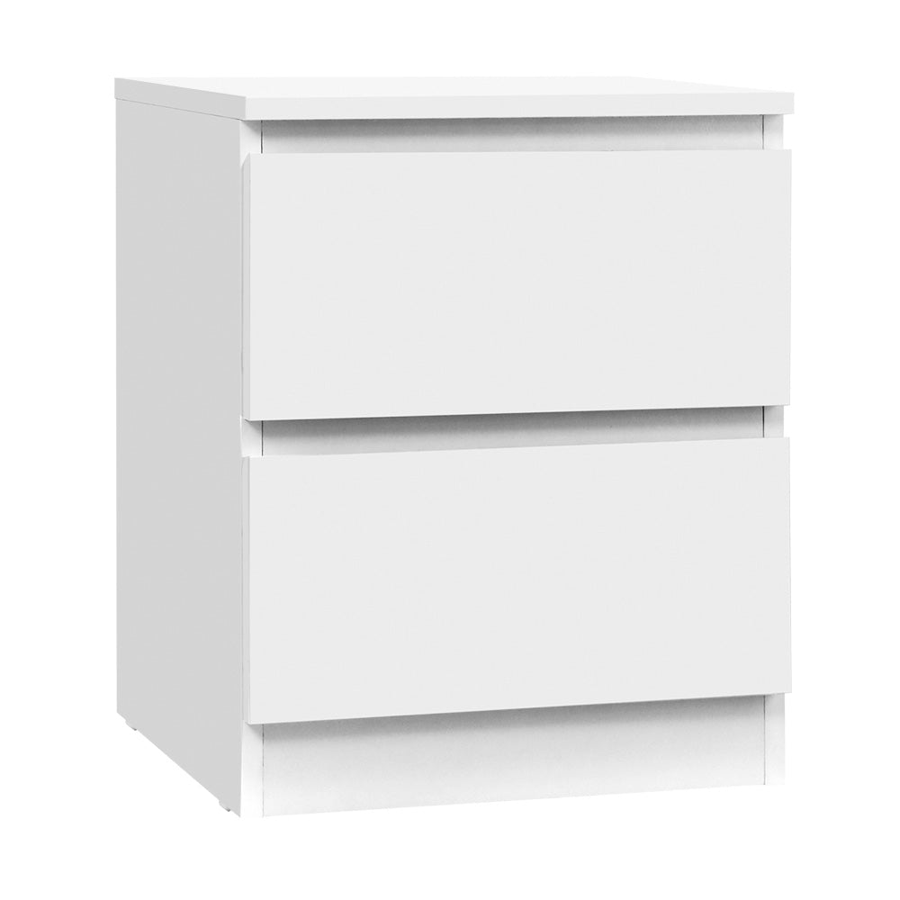 PEPE Bedside Table 2 Drawers White