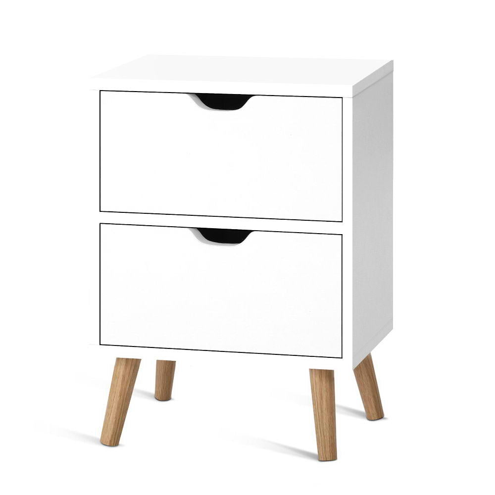 Boden 2-Drawer Bedside Table White