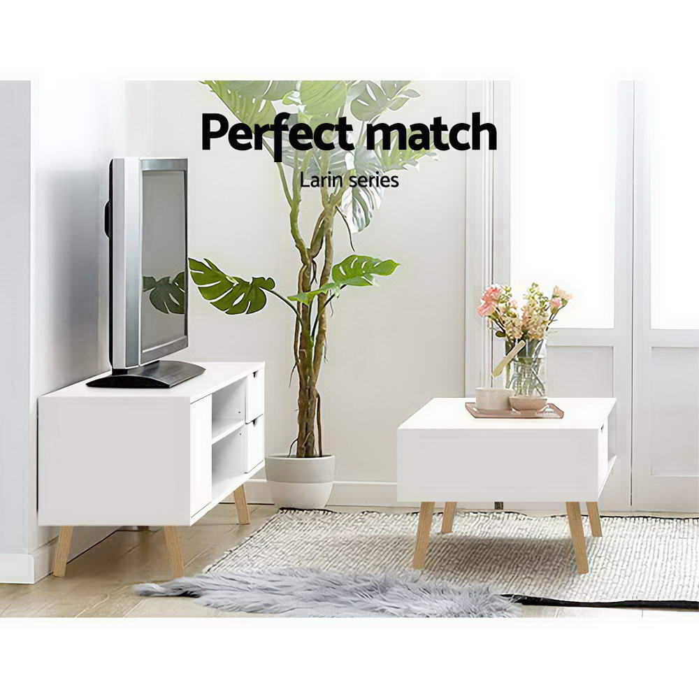 Larin Coffee Table Storage Drawer White Scandinavian Design