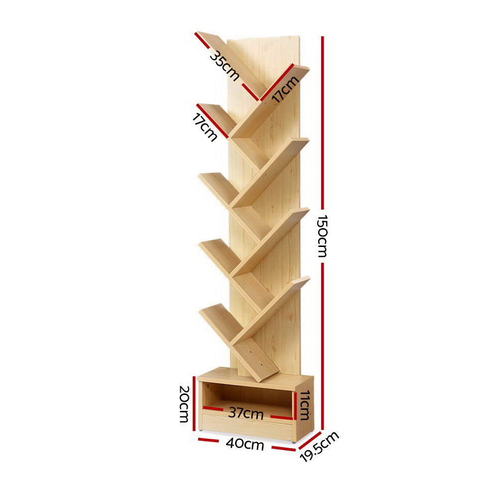 ECHO 9-Tier Tree Bookshelf Oak