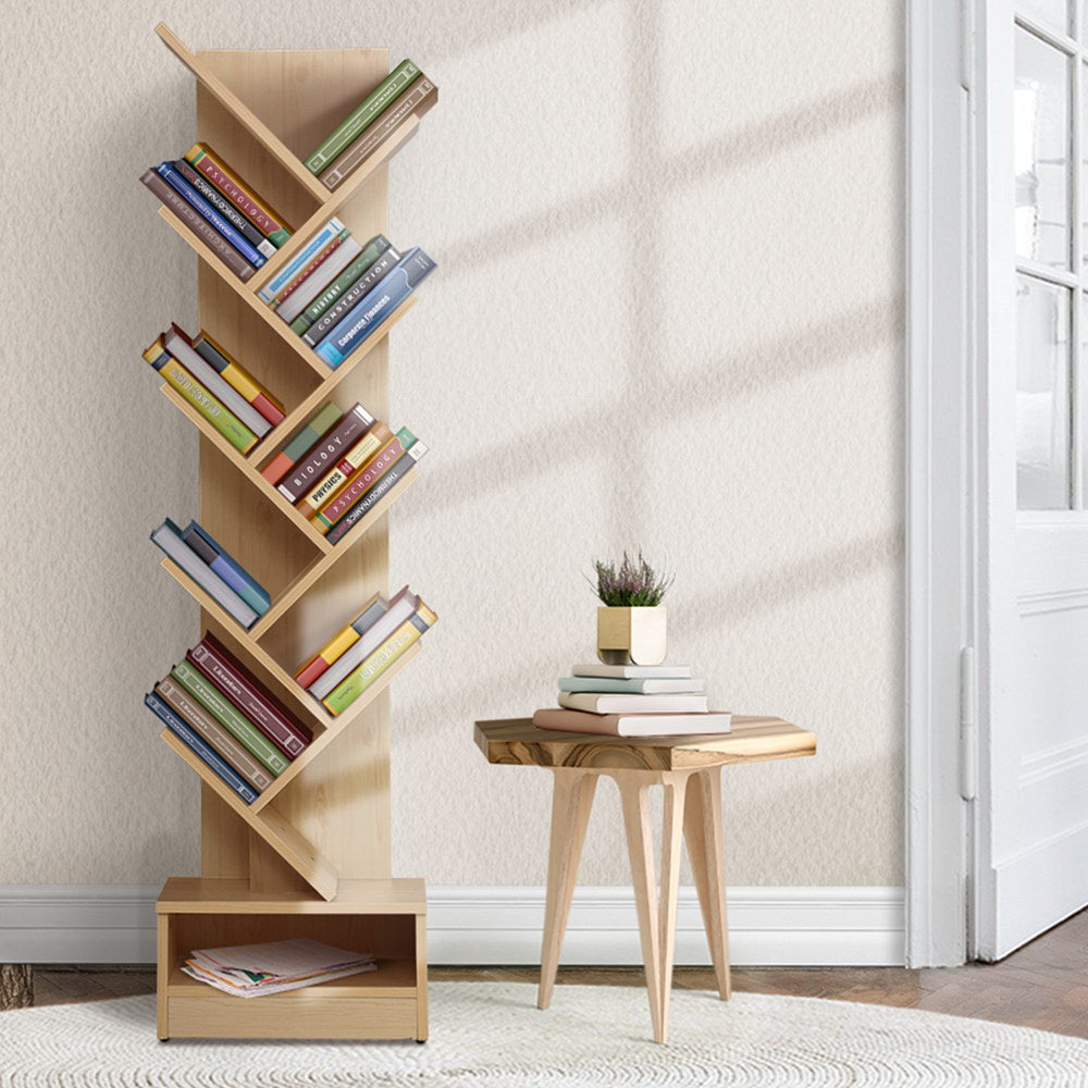 Artiss Tree Bookshelf 9 Tiers Freestanding ECHO Oak