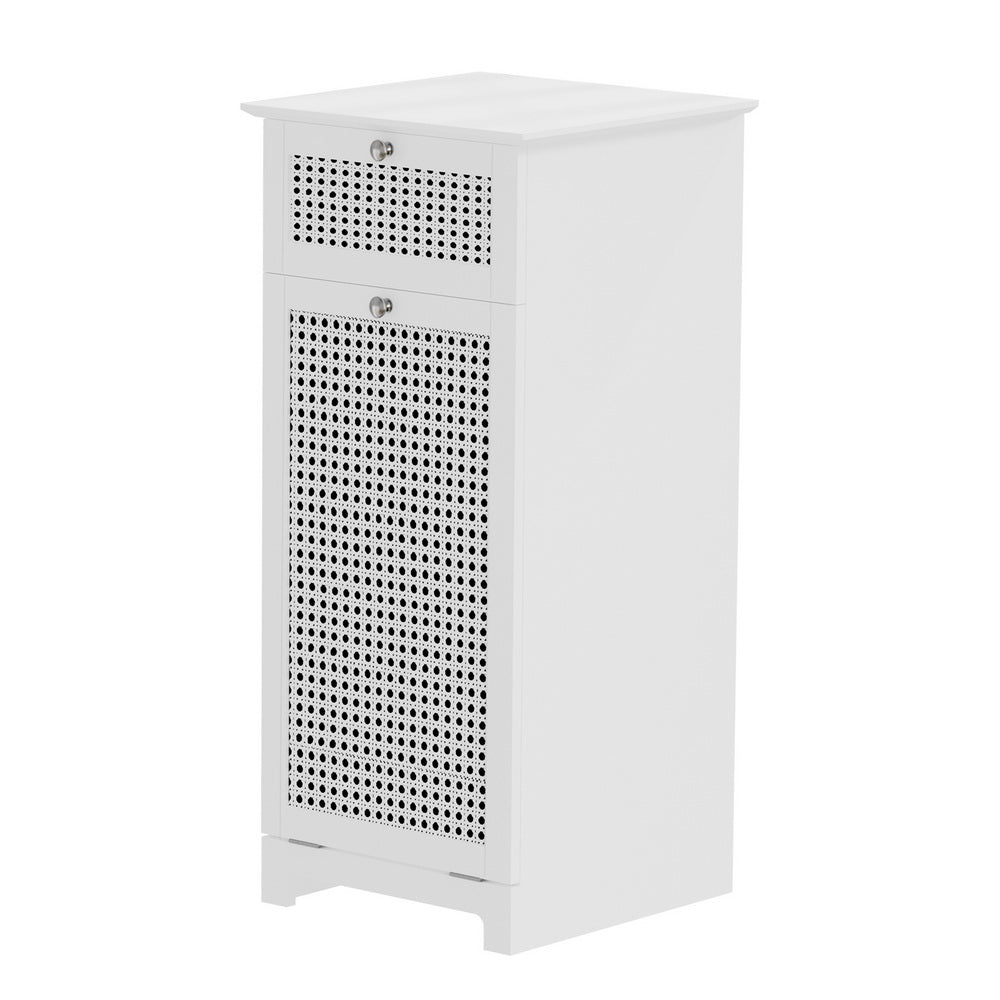 Artiss White Rattan Laundry Hamper Cabinet Bathroom Storage