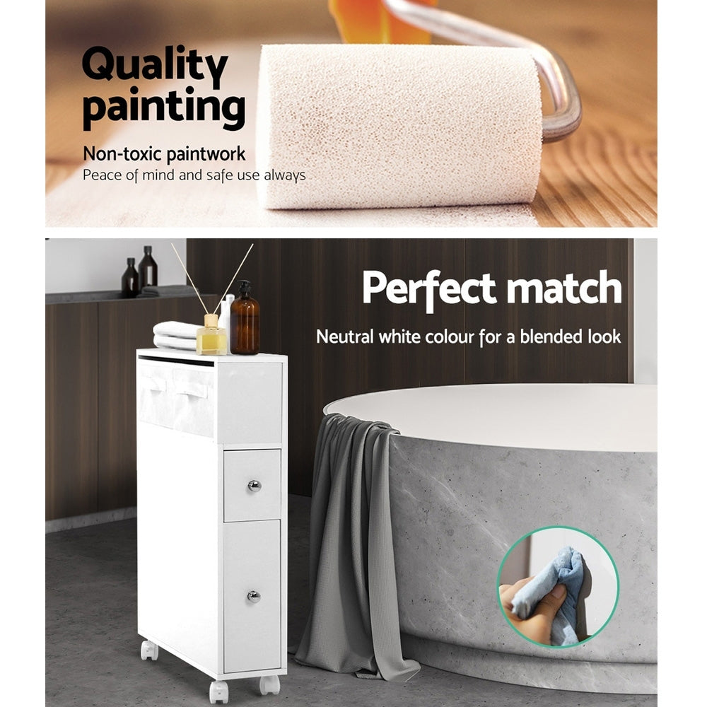 Artiss Bathroom Toilet Storage Caddy with Drawers