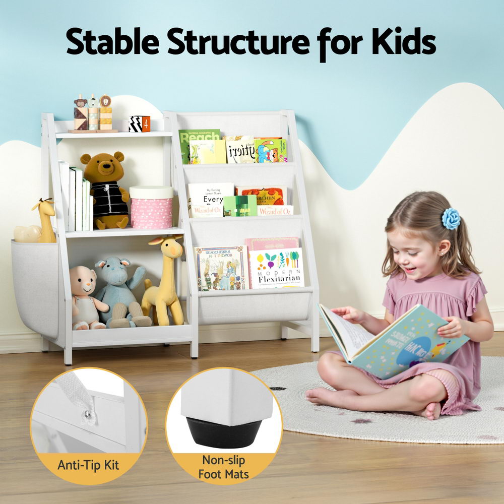 Keezi 3-Tier Kids Bookshelf Toy Storage Rack Display Shelf