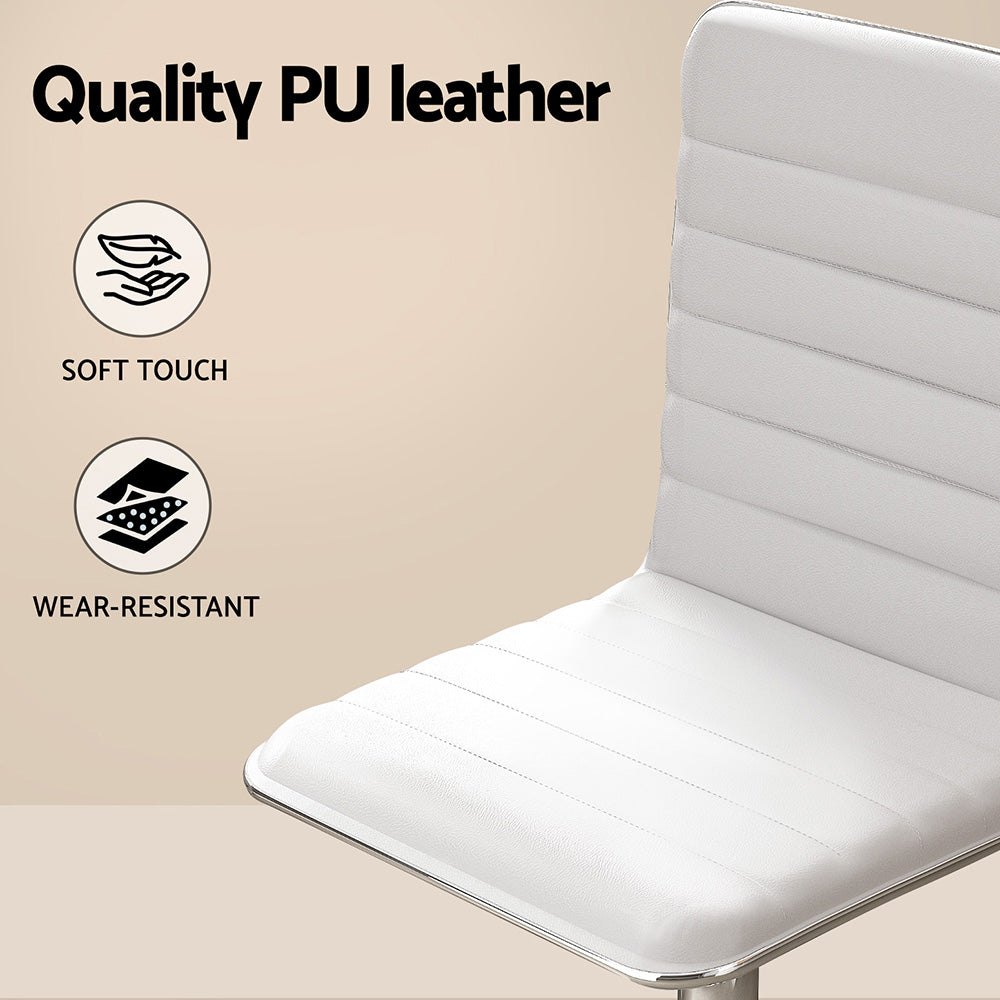 Artiss 100cm White Computer Desk and PU Leather Office Chair Set
