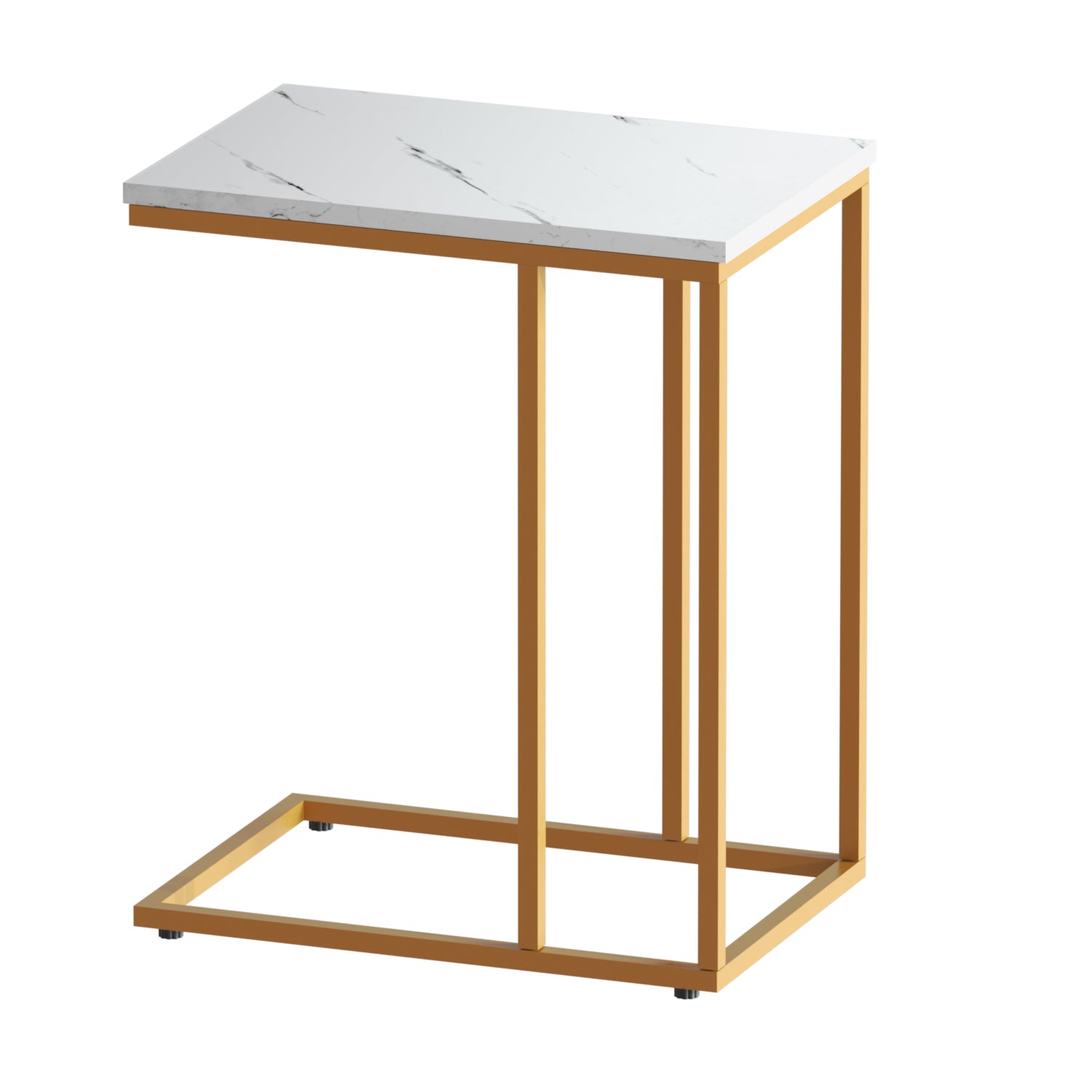 Emma Marble Effect Side Table White