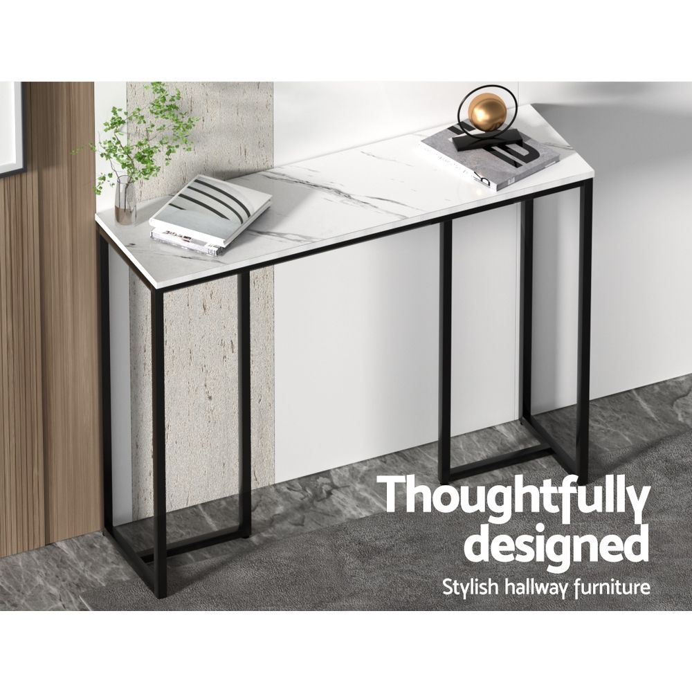 Frenisha Console Table 95cm Marble Effect Tabletop