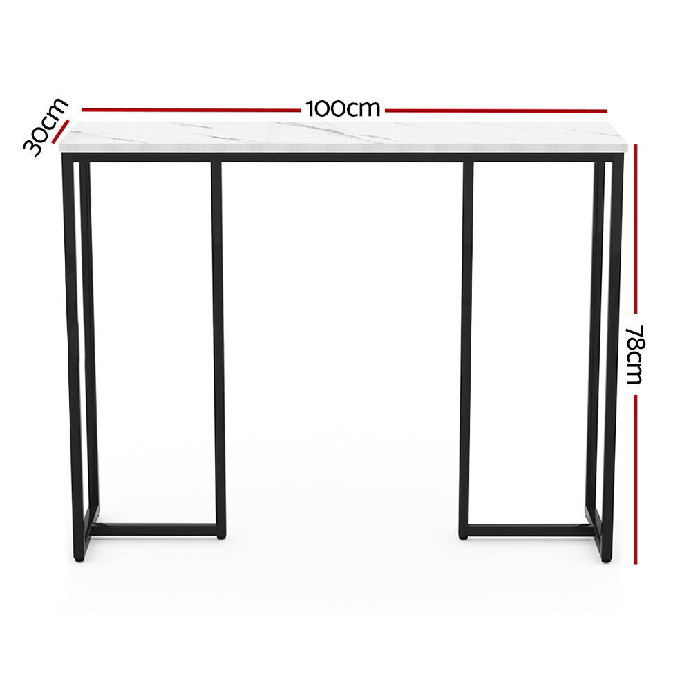 Frenisha Console Table Marble Effect White