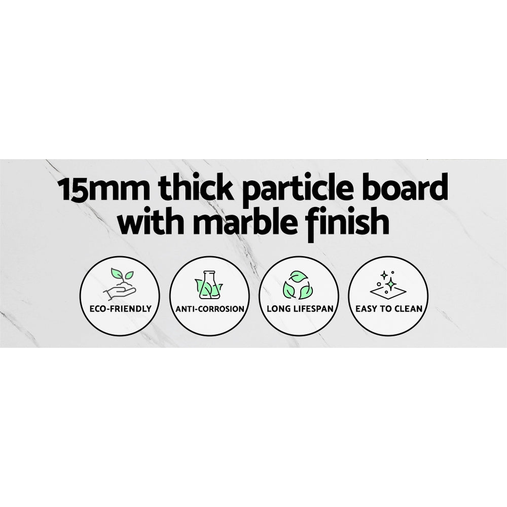 Frenisha Console Table Marble Effect White