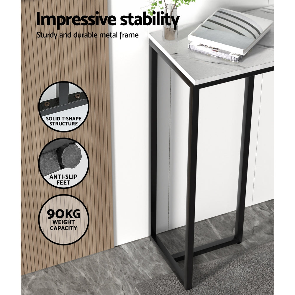 Frenisha Console Table Marble Effect White