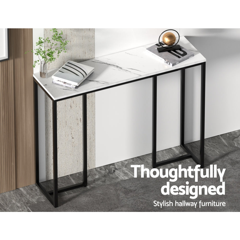 Frenisha Console Table Marble Effect White