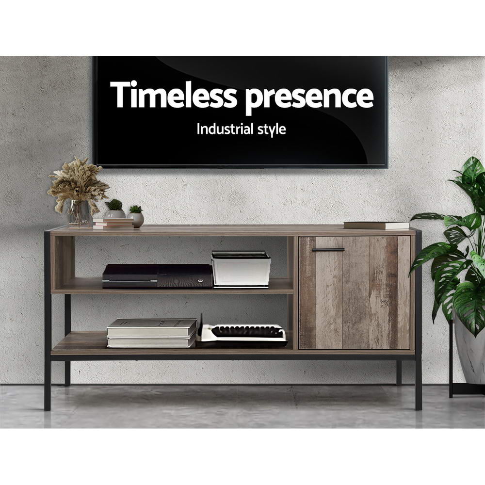 Marca 124cm TV Cabinet Entertainment Unit Industrial Rustic Wood