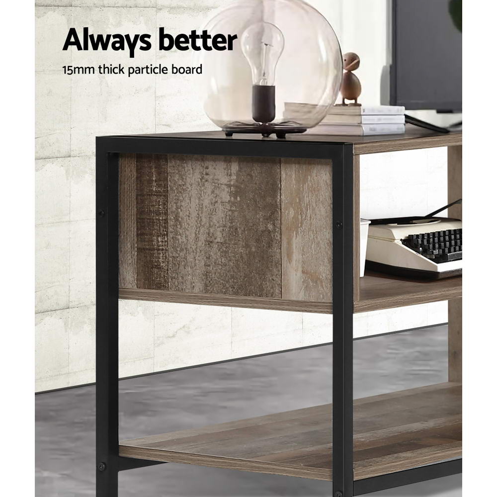 Marca 124cm TV Cabinet Entertainment Unit Industrial Rustic Wood