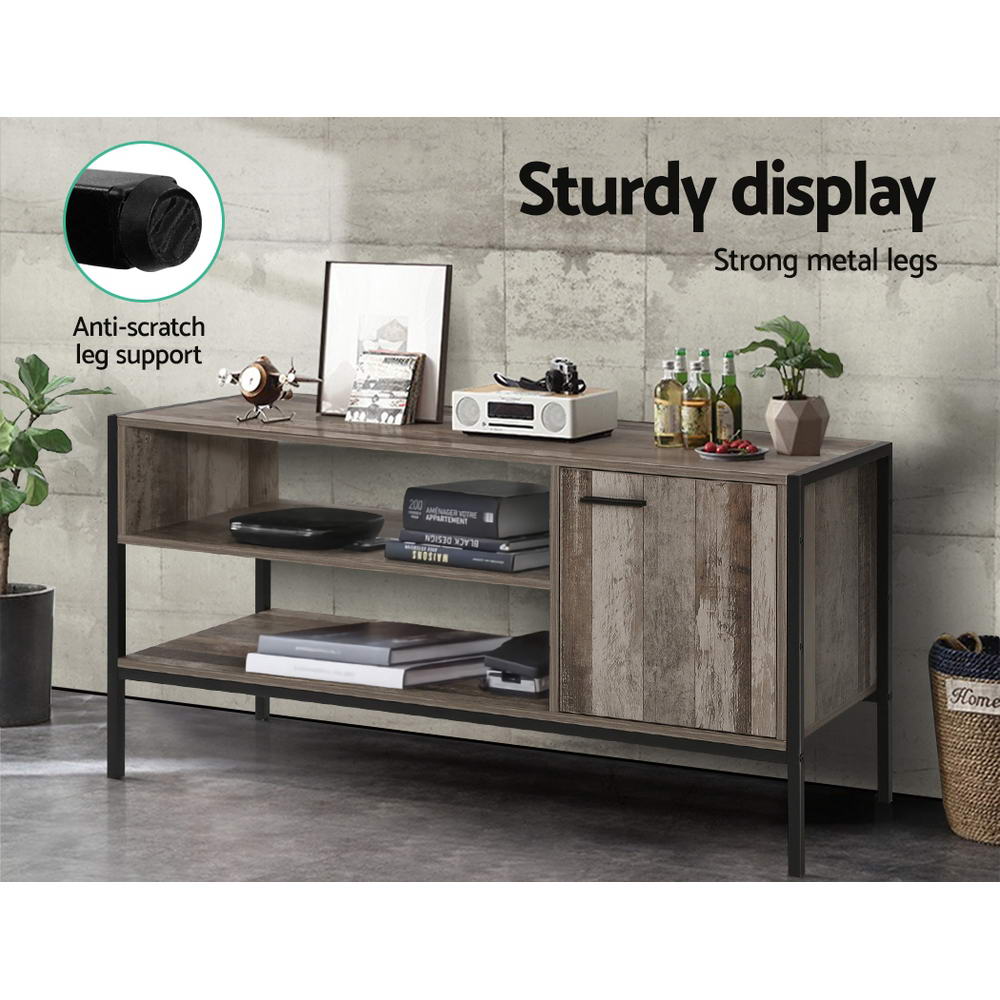 Marca 124cm TV Cabinet Entertainment Unit Industrial Rustic Wood